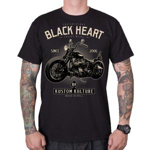 Bărbați tricou negru Heart Motorcycle T-Shirt
