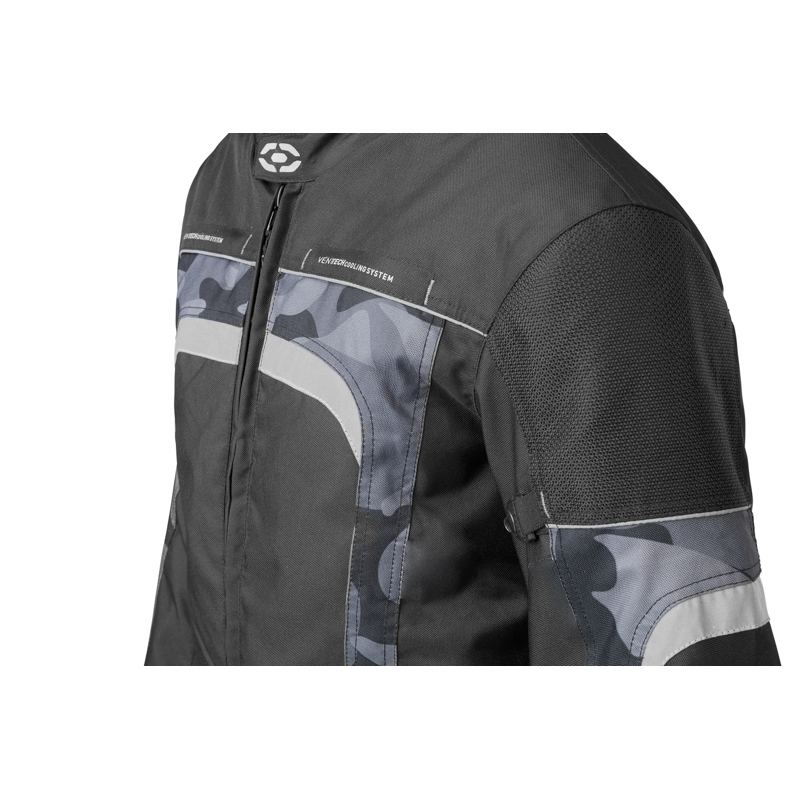 Geacă de motocicletă 4SQUARE Titan negru-gri camuflaj camuflat lichidare