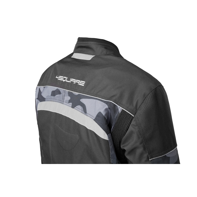 Geacă de motocicletă 4SQUARE Titan negru-gri camuflaj camuflat lichidare