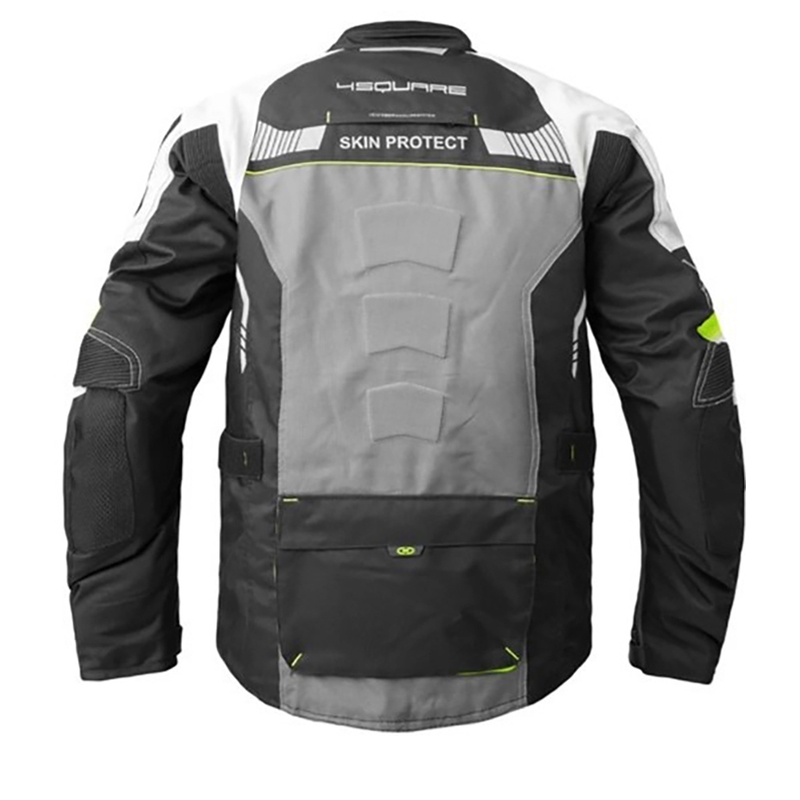 Geacă de motocicletă 4SQUARE Shield negru-alb-alb-galben-fluo lichidare