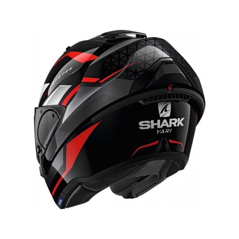 Cască de protecție cu clapetă SHARK EVO-ES Yari negru-alb-roșu