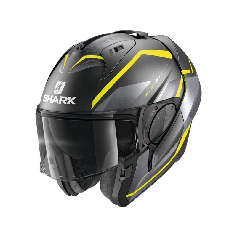 Cască de protecție SHARK EVO-ES Yari gri-argintiu-galben-fluo