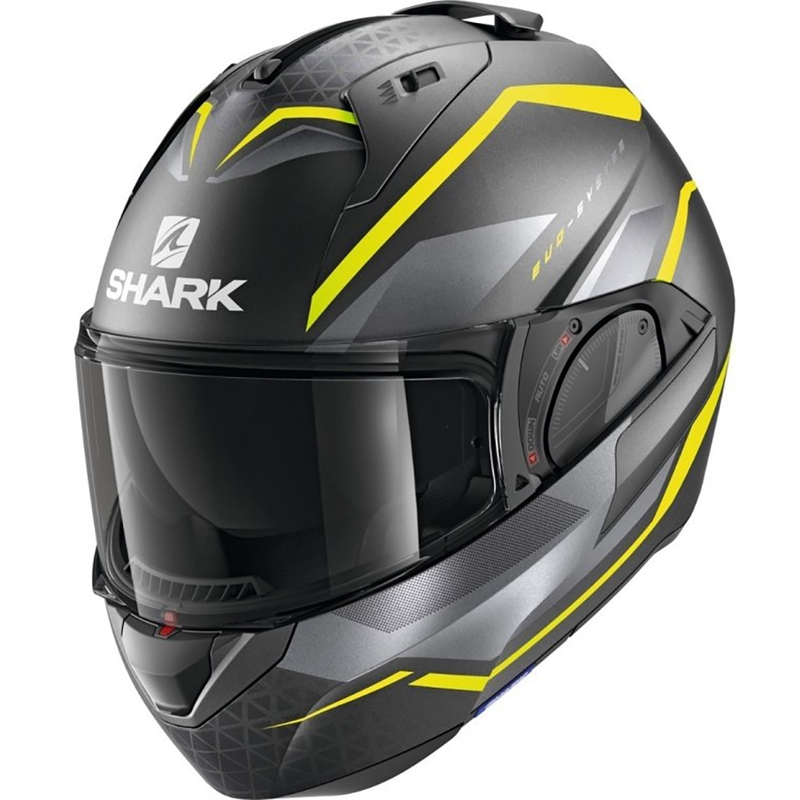 Cască de protecție SHARK EVO-ES Yari gri-argintiu-galben-fluo
