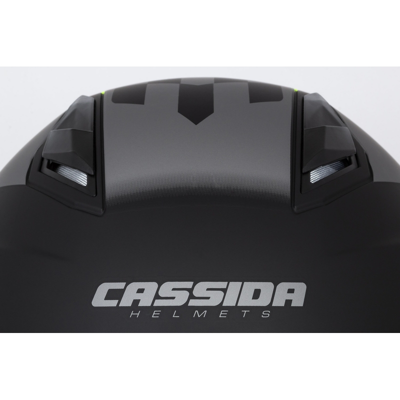 Cassida Jet Tech Roxor cască de motocicletă deschisă negru-gri-galben-fluo mată lichidare
