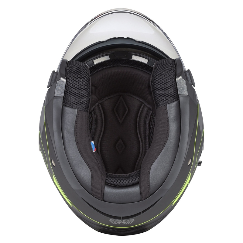 Cassida Jet Tech Roxor cască de motocicletă deschisă negru-gri-galben-fluo mată lichidare