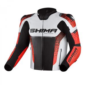 Shima STR 2.0 negru-alb-alb-roșu-fluo jachetă de motocicletă