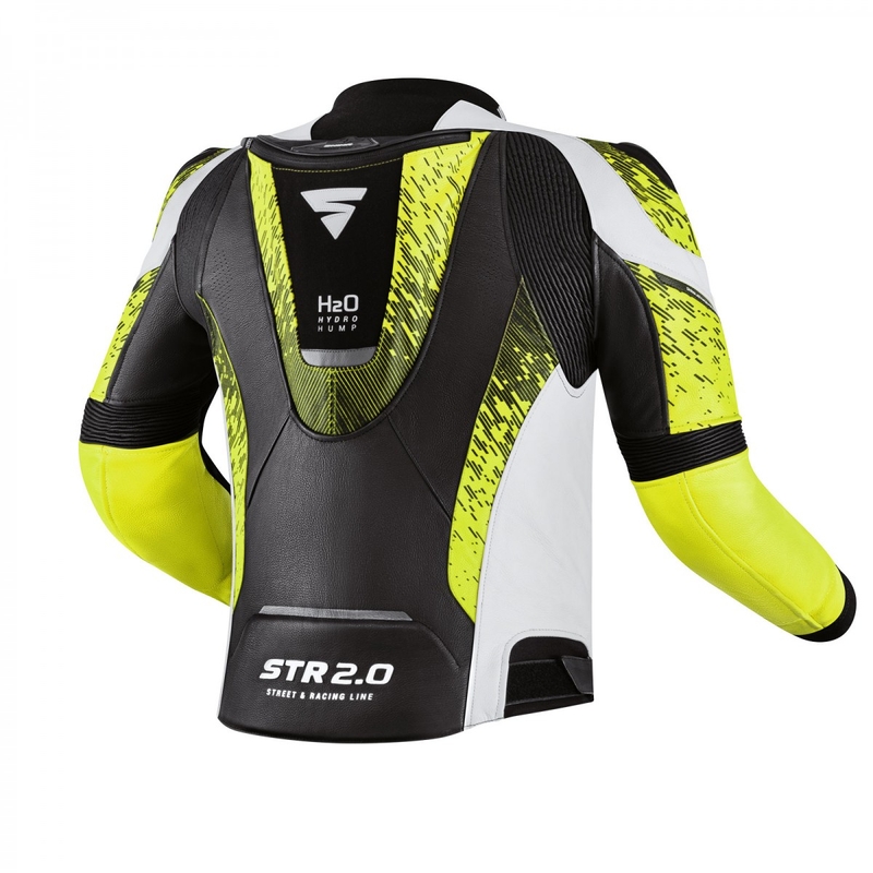 Jachetă pentru motociclete Shima STR 2.0 negru-alb-alb-galben-fluo
