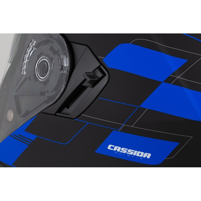 Cască de motocicletă Cassida Jet Tech Roxor Black-Grey-Blue Matte Open Moto Helmet
