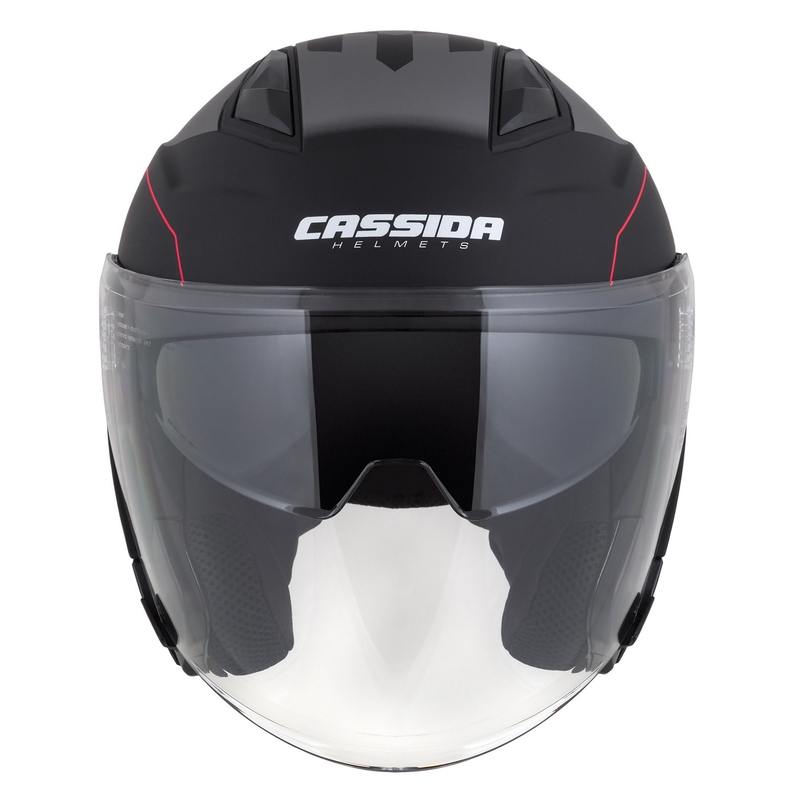 Cască de motocicletă Cassida Jet Tech Roxor Black-Red-Grey Open Moto Helmet