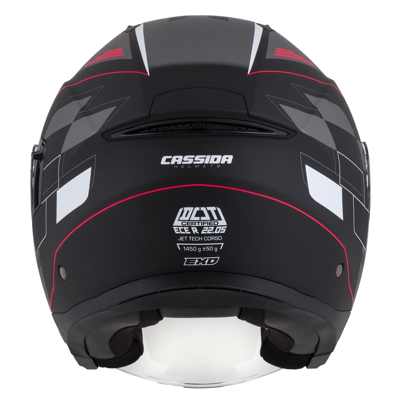 Cască de motocicletă Cassida Jet Tech Roxor Black-Red-Grey Open Moto Helmet