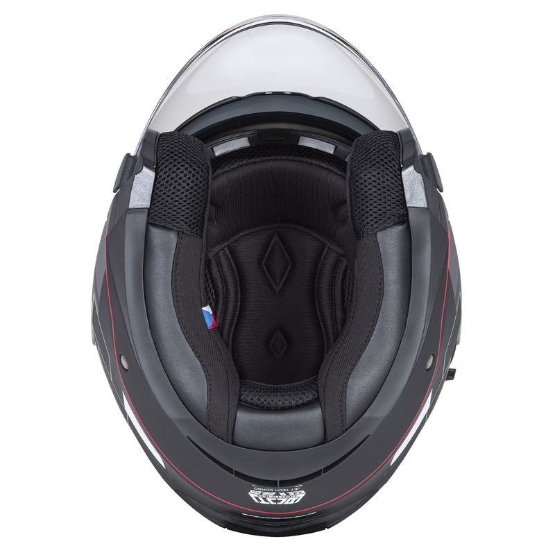 Cască de motocicletă Cassida Jet Tech Roxor Black-Red-Grey Open Moto Helmet