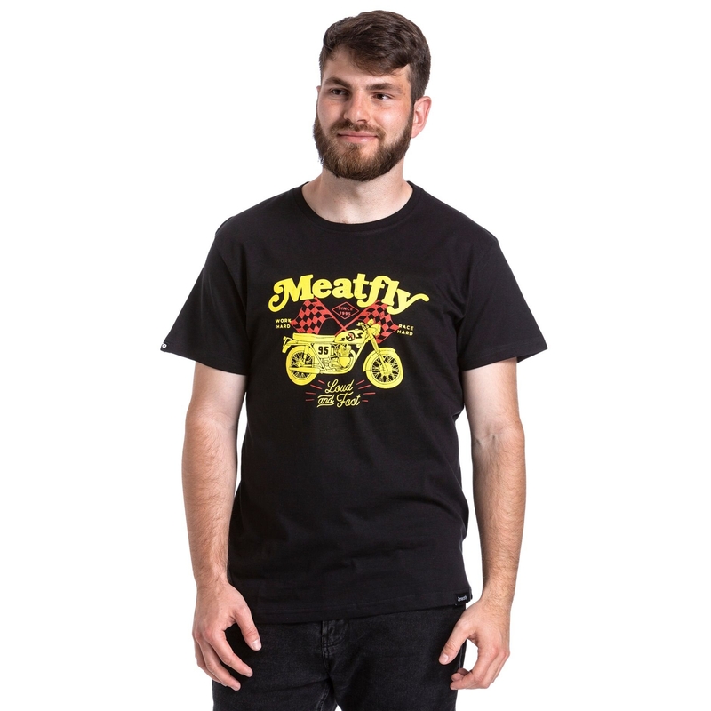 Tricou Meatfly Loud And Fast negru lichidare
