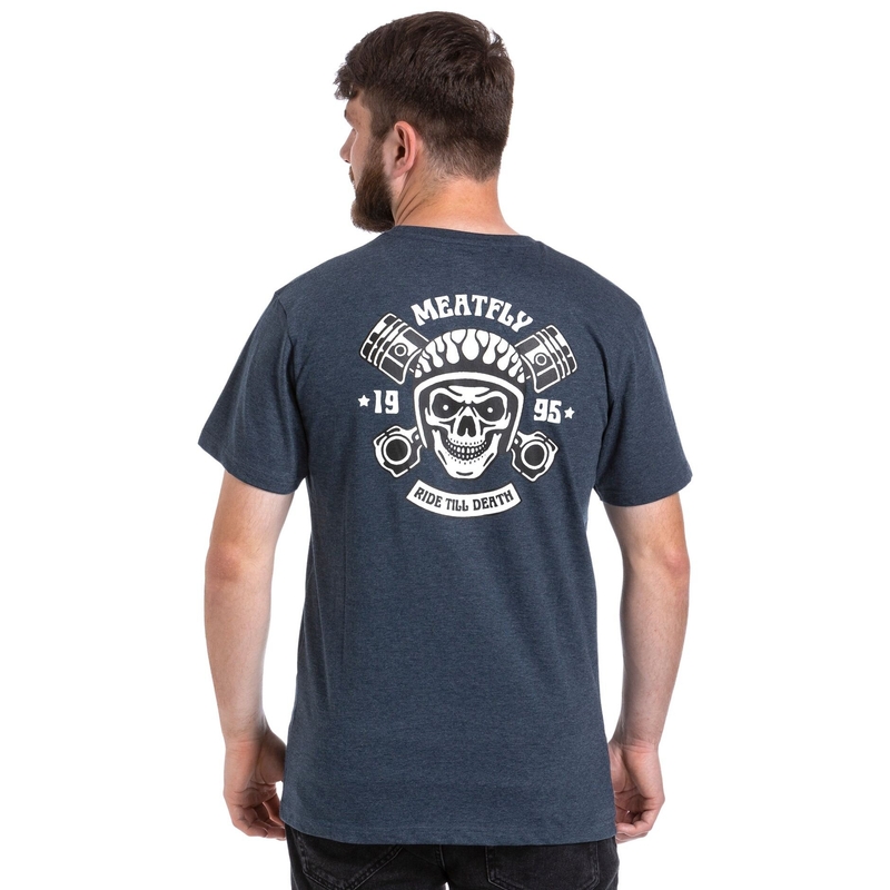 Tricou Meatfly Ride Till Death albastru închis lichidare