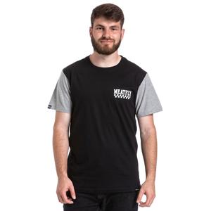 Meatfly Racing T-shirt negru și gri lichidare
