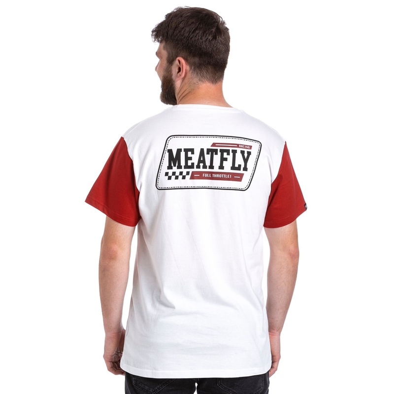 Tricou Meatfly Racing alb-roșu lichidare