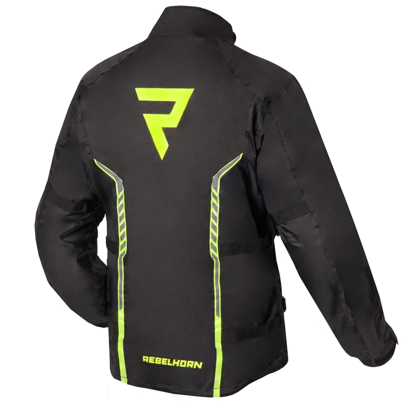 Jachetă de ploaie Moto Rebelhorn Patrol negru-galben-fluo