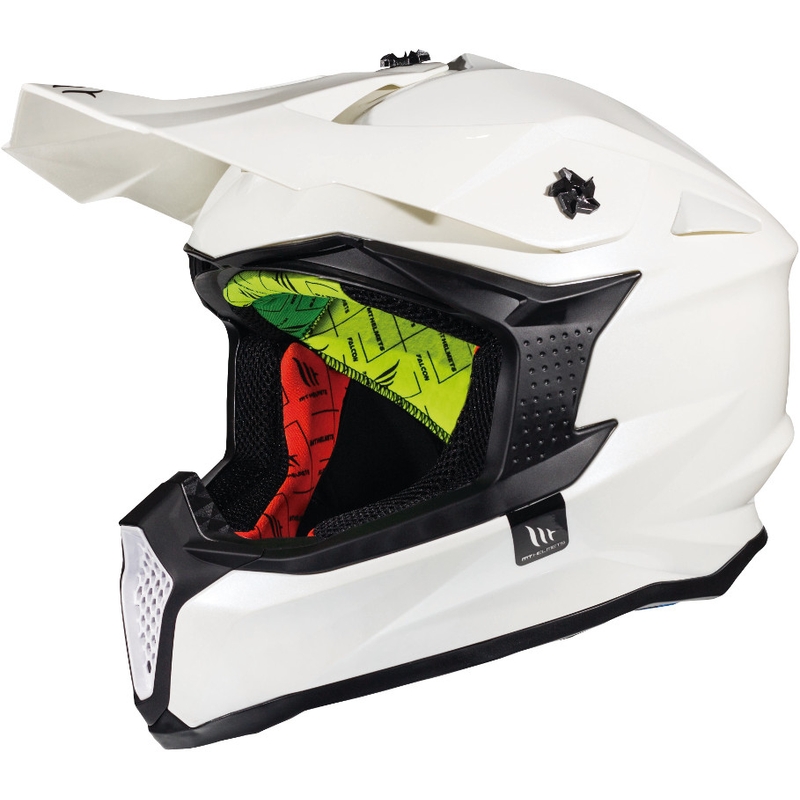 MT Falcon Solid Motocross Casca de motocross alb