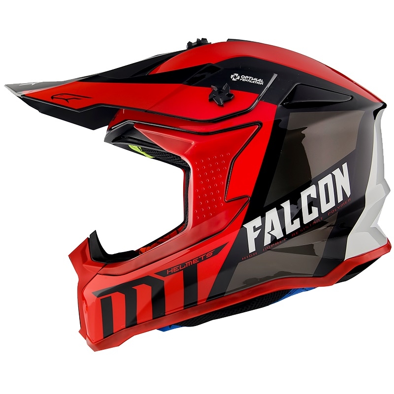 MT Falcon Warrior Motocross Casca de motocross roșu