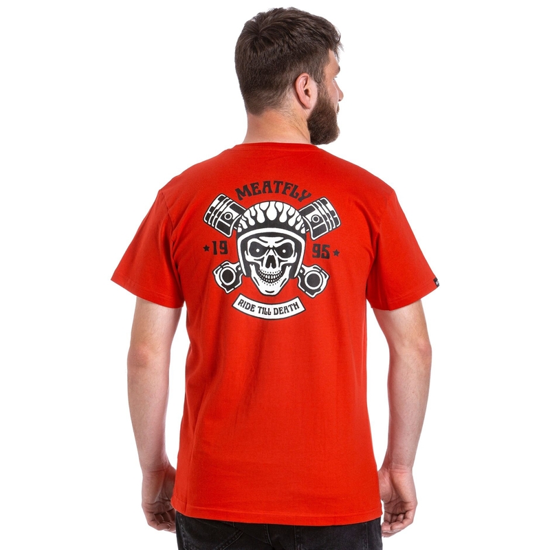 Tricou Meatfly Ride Till Death roșu lichidare
