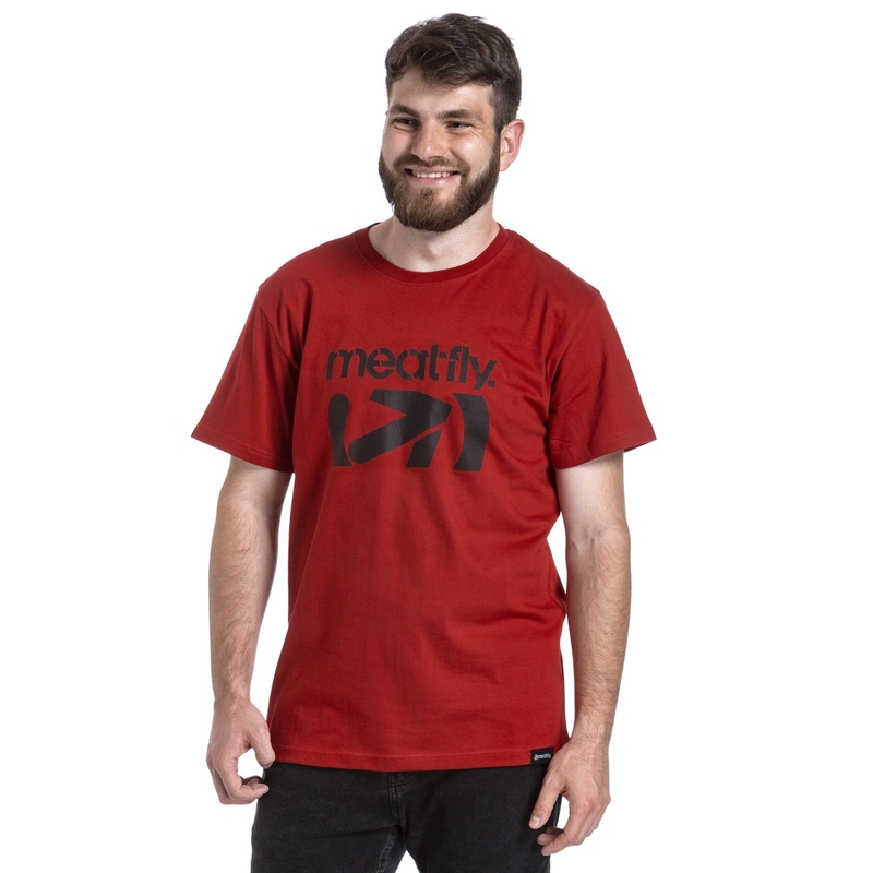Tricou Meatfly Podium roșu închis lichidare