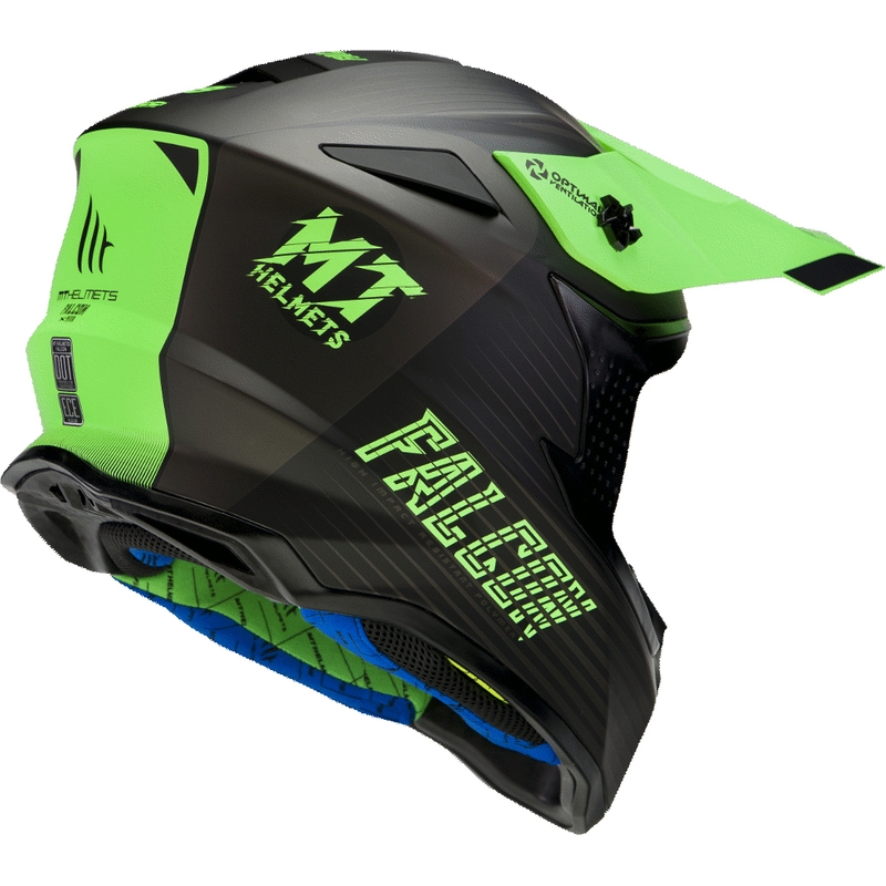 Cască de motocross MT Falcon System negru-fluo verde