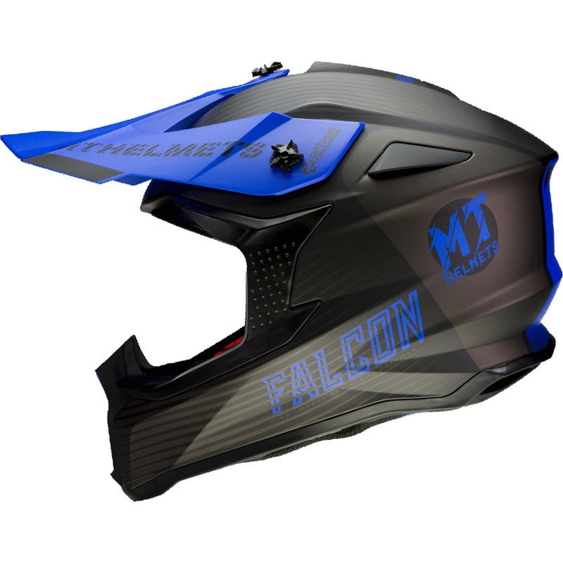 Cască de motocross MT Falcon System negru-albastru