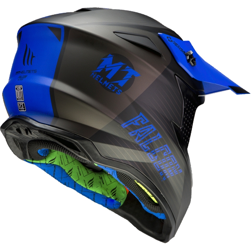 Cască de motocross MT Falcon System negru-albastru