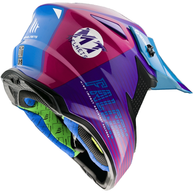 MT Falcon System Motocross Cască de motocross roz-albastru-violet