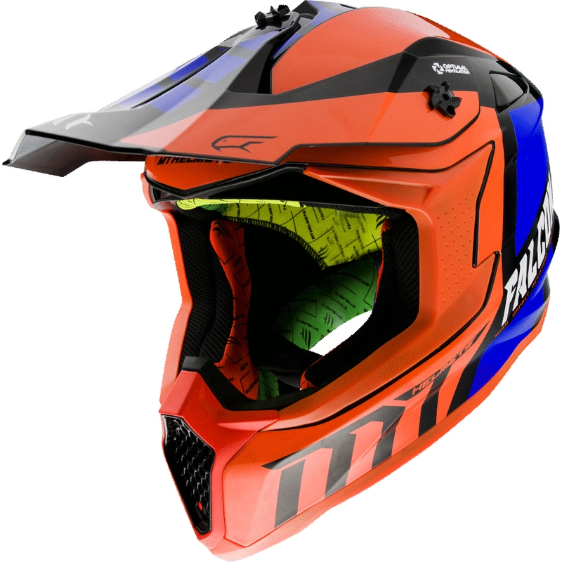 Cască de motocross MT Falcon Warrior portocaliu fluo MT Falcon Warrior