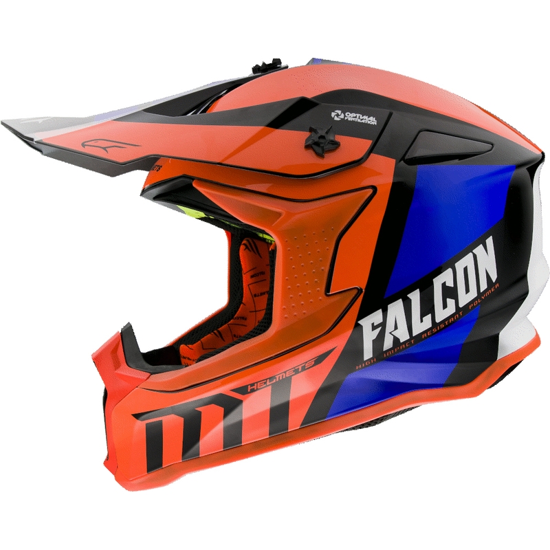 Cască de motocross MT Falcon Warrior portocaliu fluo MT Falcon Warrior