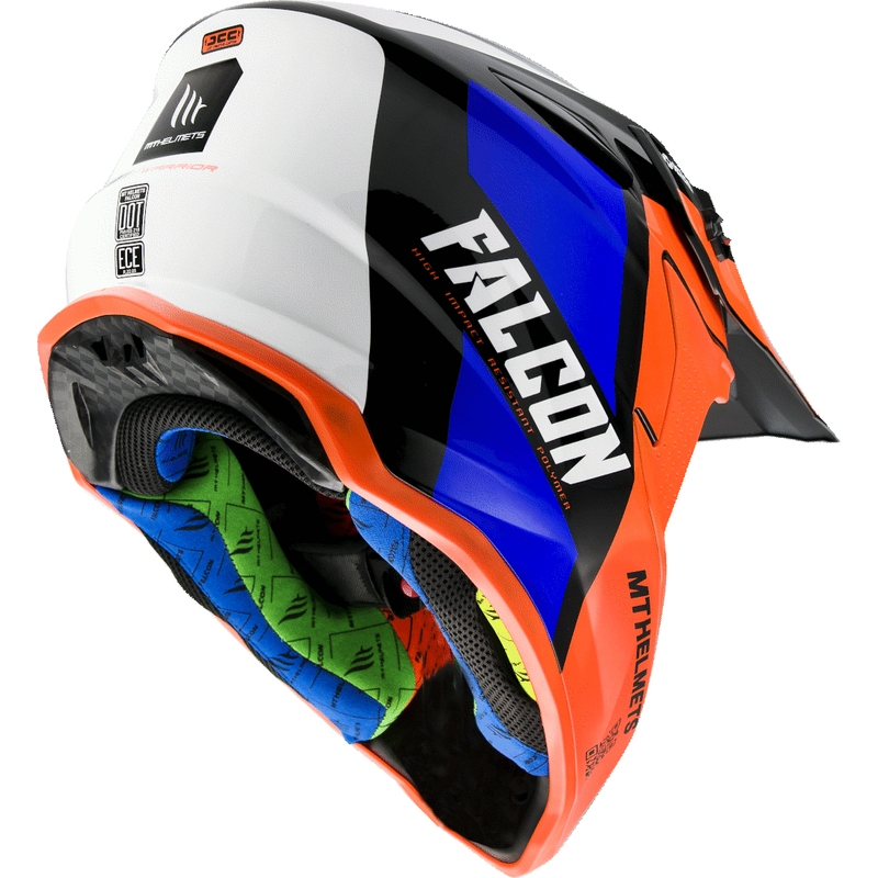 Cască de motocross MT Falcon Warrior portocaliu fluo MT Falcon Warrior