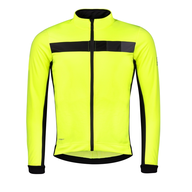 Jachetă de bicicletă FORCE Frost negru-fluo lichidare