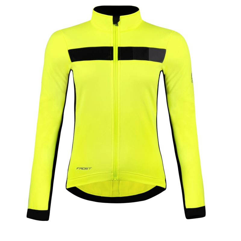Jachetă de bicicletă pentru femei FORCE Frost negru-fluo lichidare