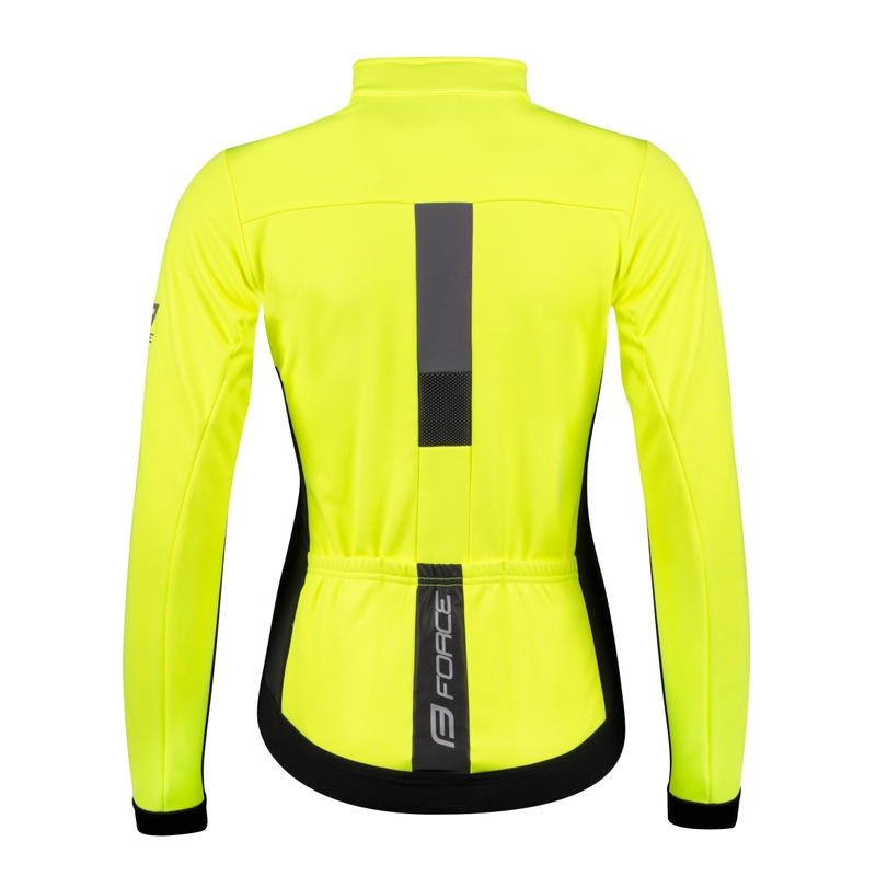 Jachetă de bicicletă pentru femei FORCE Frost negru-fluo lichidare