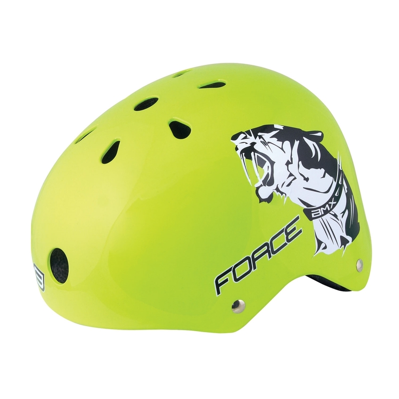 Cască de ciclism FORCE BMX galben fluo lichidare