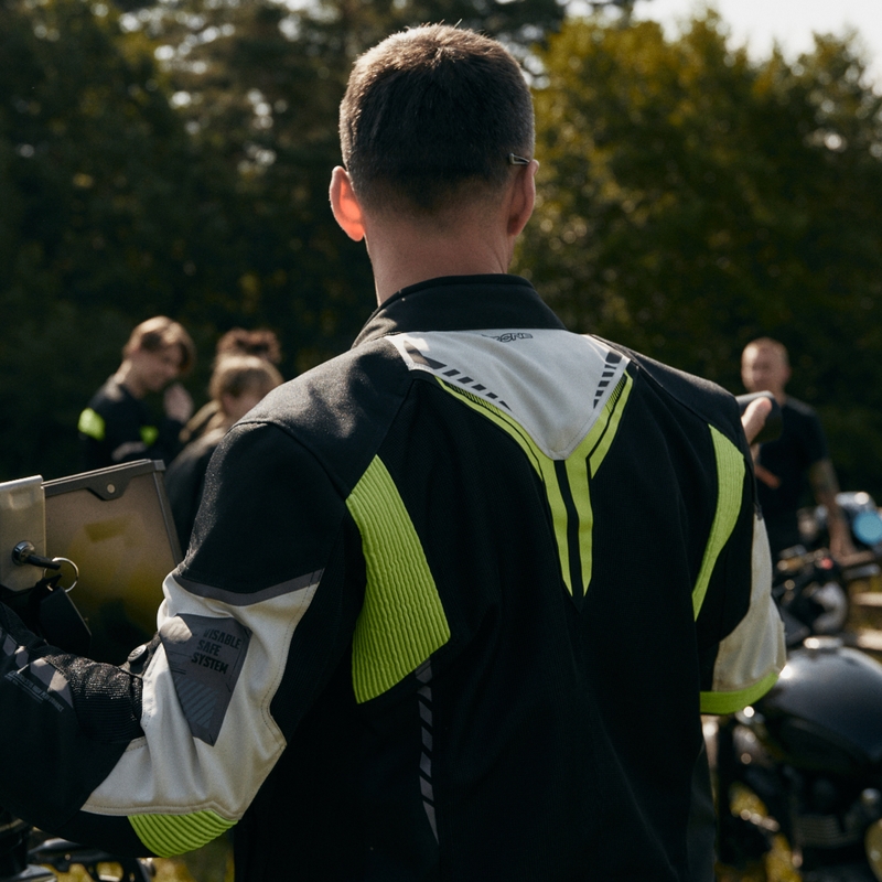 Jachetă de motocicletă Ozone Flow negru-gri-gri-galben-fluo lichidare