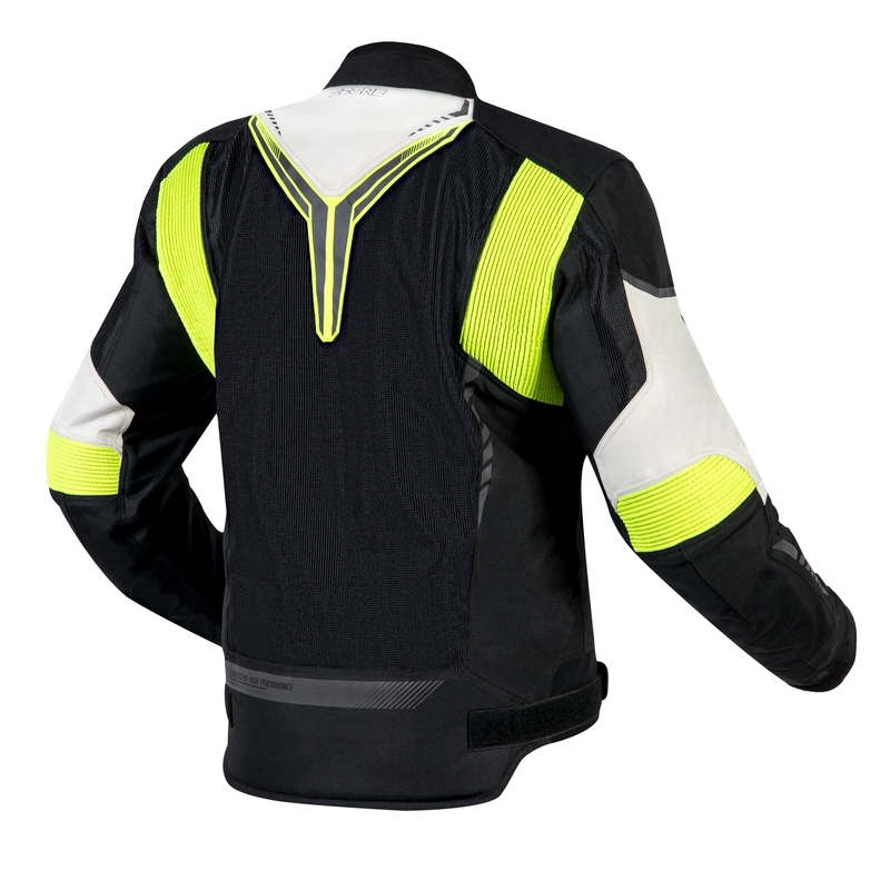 Jachetă de motocicletă Ozone Flow negru-gri-gri-galben-fluo lichidare