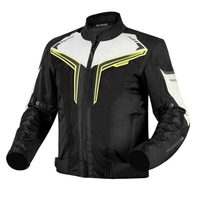 Jachetă de motocicletă Ozone Flow negru-gri-gri-galben-fluo lichidare