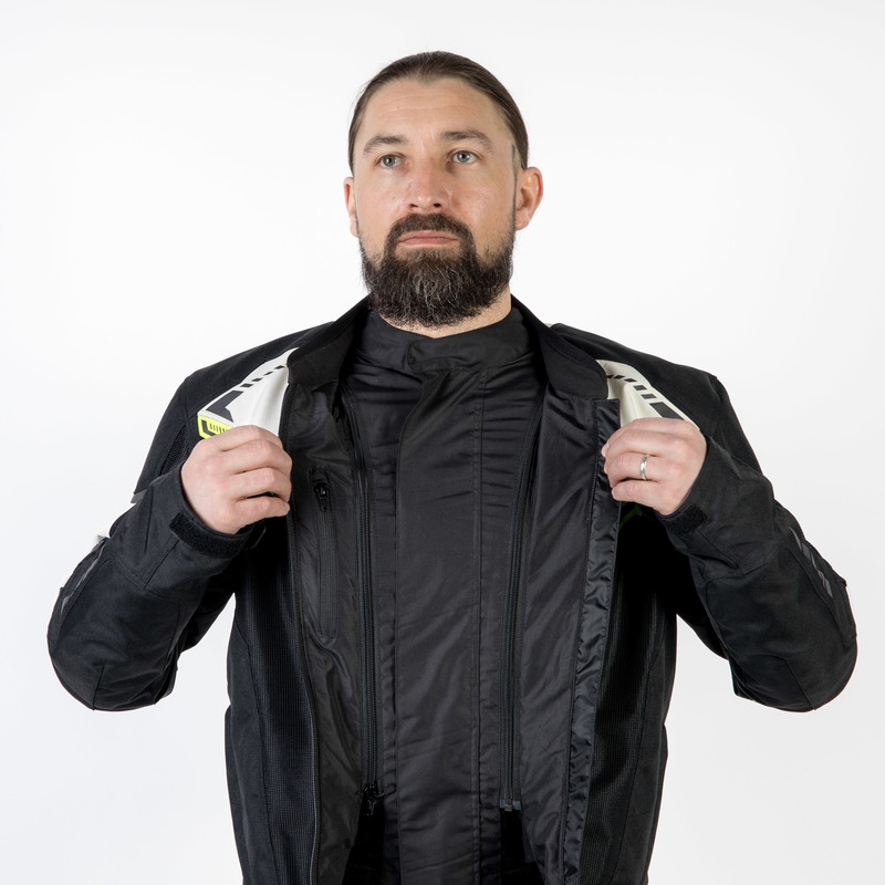 Jachetă de motocicletă Ozone Flow negru-gri-gri-galben-fluo lichidare