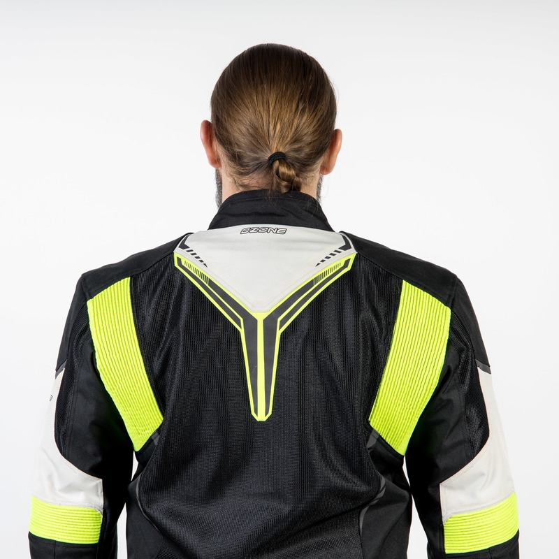 Jachetă de motocicletă Ozone Flow negru-gri-gri-galben-fluo lichidare