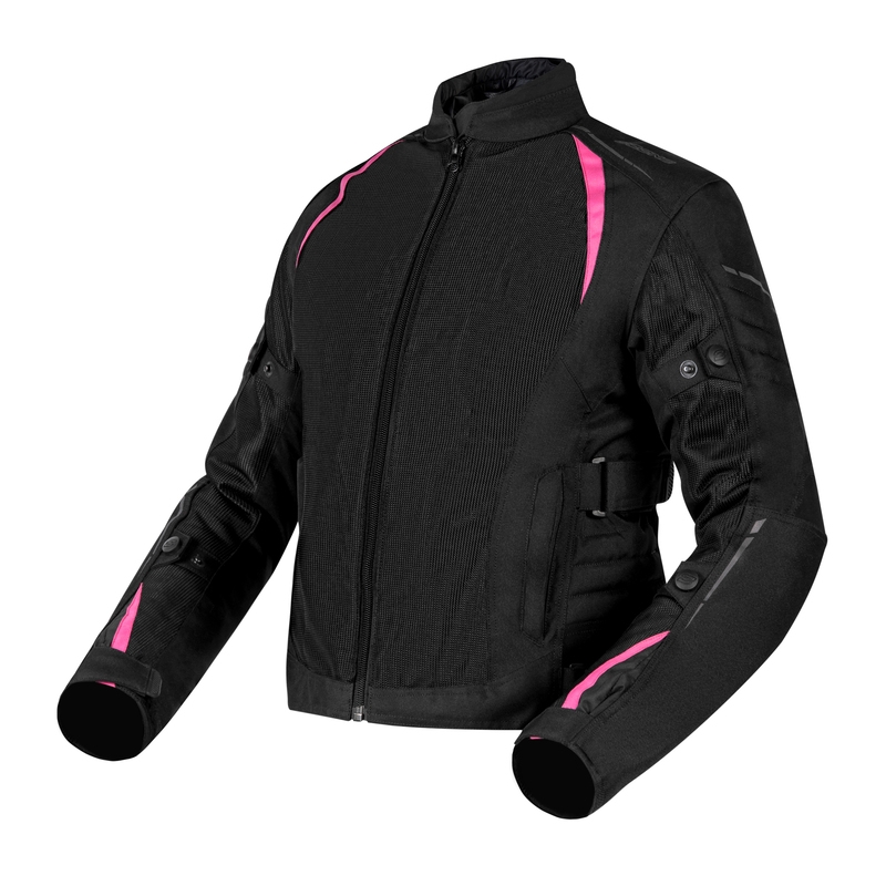 Jachetă de motocicletă pentru femei Ozone Flow Black and Pink lichidare