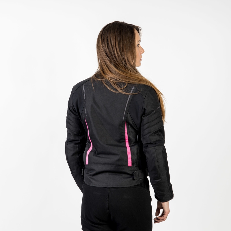 Jachetă de motocicletă pentru femei Ozone Flow Black and Pink lichidare