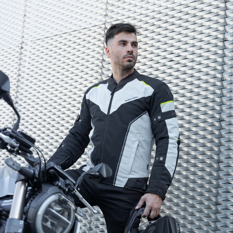 Rebelhorn Hiflow IV negru-argintiu-galben-fluo jachetă de motocicletă lichidare