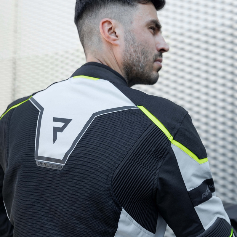 Rebelhorn Hiflow IV negru-argintiu-galben-fluo jachetă de motocicletă lichidare