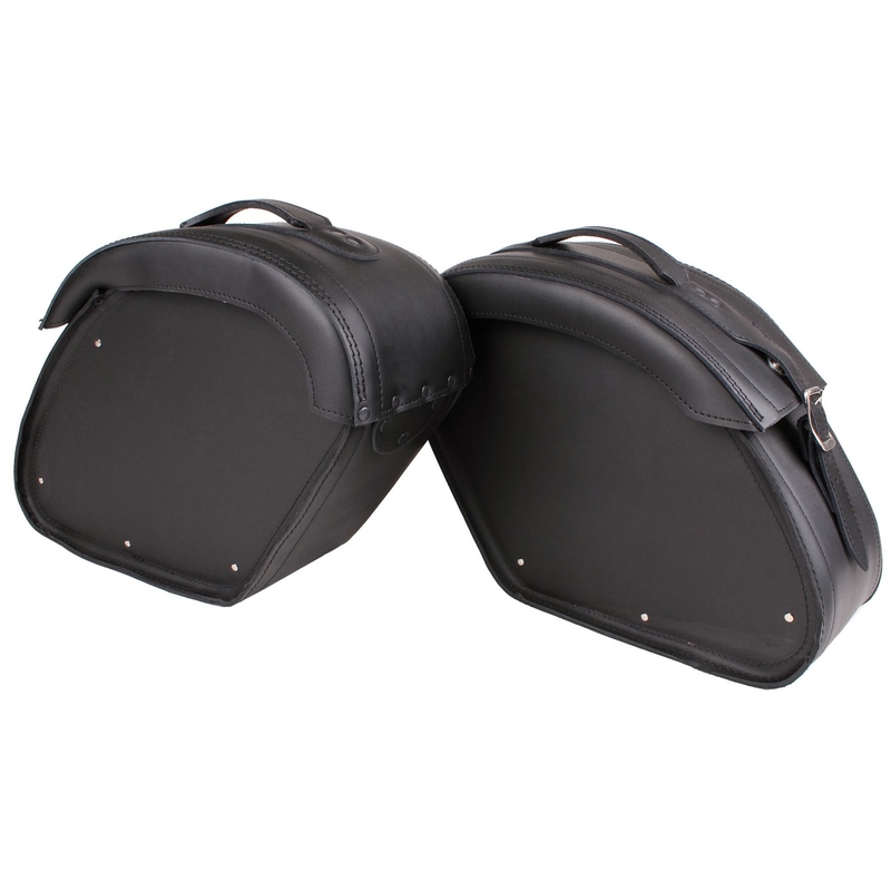 Geamantane din piele pentru motociclete cu încuietoare RSA-S15 negru