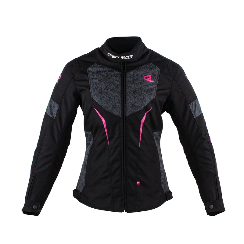 Geacă moto pentru femei Street Racer Rose negru-gri-roșu lichidare