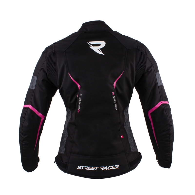 Geacă moto pentru femei Street Racer Rose negru-gri-roșu lichidare