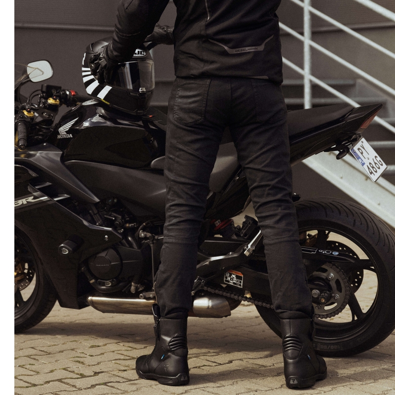 Blugi Rebelhorn Hawk III Negru pentru motociclete lichidare