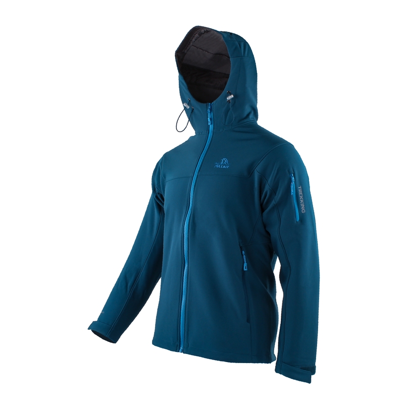 Jacheta bărbați softshell Pelliot Trekking albastru lichidare