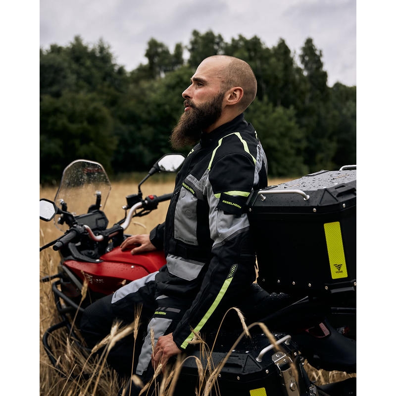 Rebelhorn Cubby IV negru-gri-fluo-galben jachetă de motocicletă negru-gri-fluo-galben lichidare